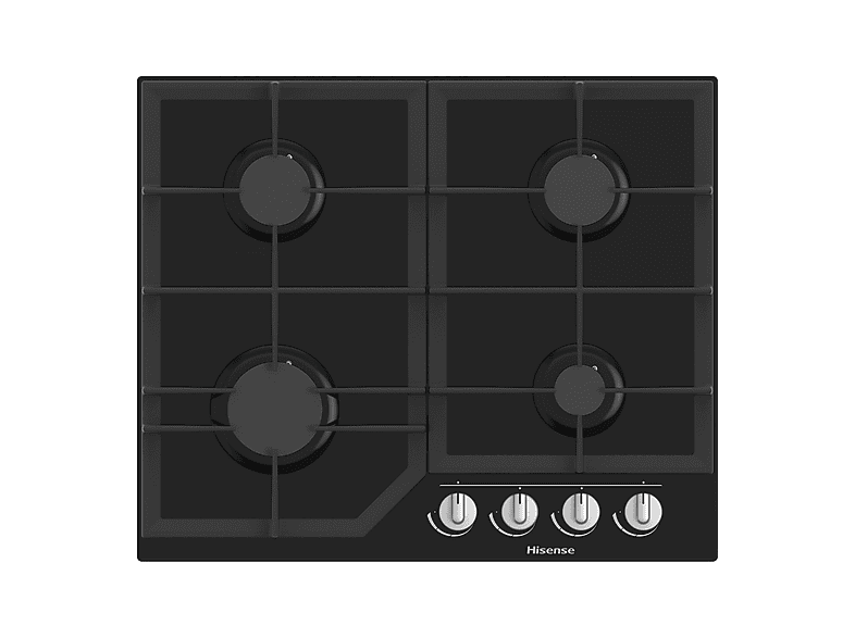 Placa de gas - Hisense 3838782655364, 4 zone(s) zonas, 600 mm, Negro