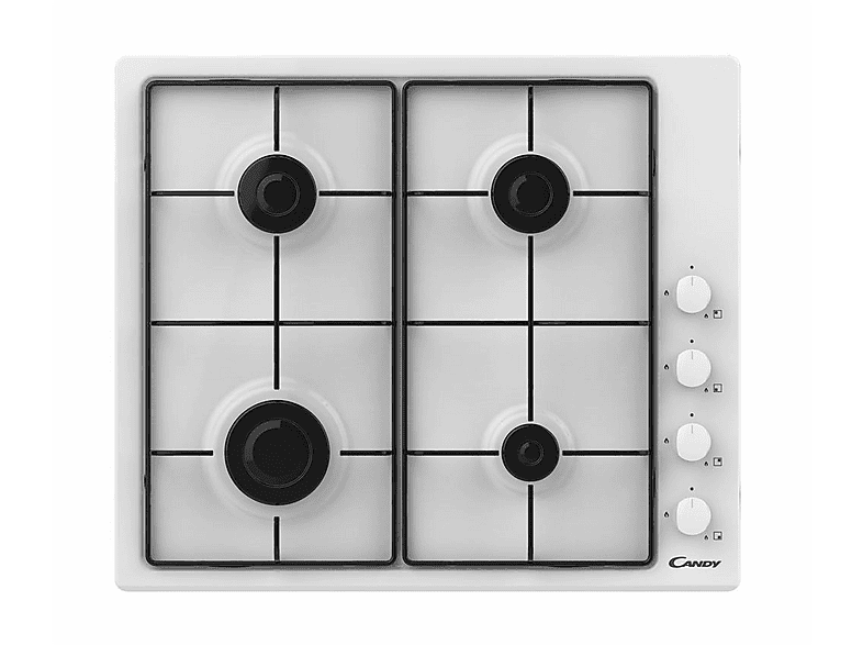 Placa de gas - Candy 33801978, 4 zone(s) zonas, 59,5 cm, Blanco