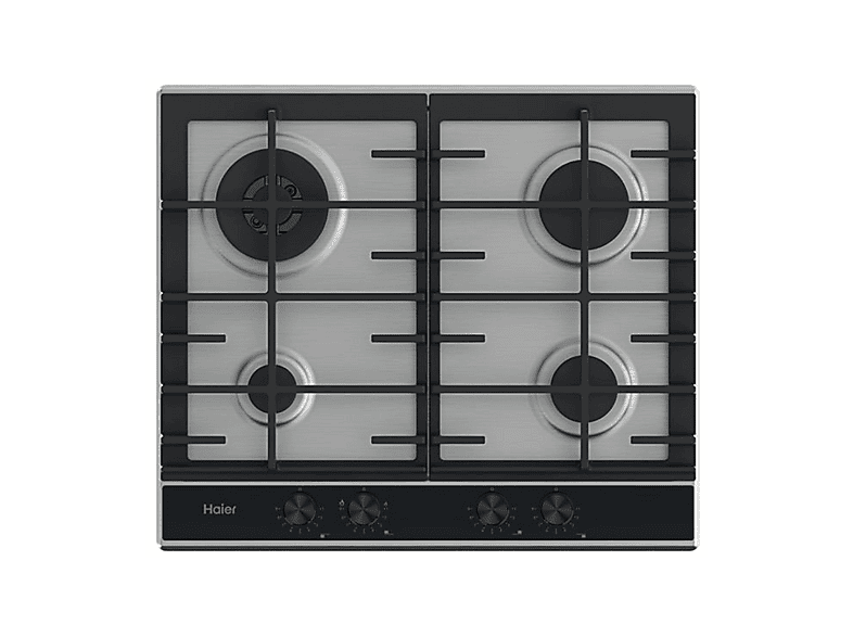 Placa de gas - Haier 33802906, 4 zone(s) zonas, 59,5 cm, Acero inoxidable