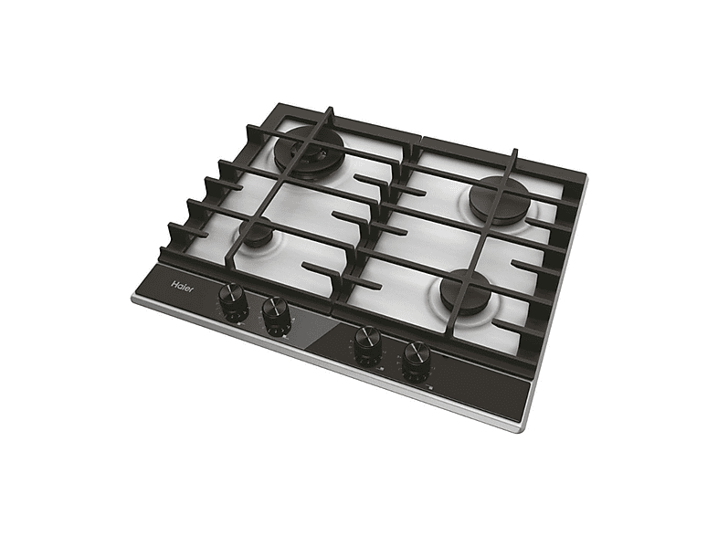 Placa de gas - Haier 33802906, 4 zone(s) zonas, 59,5 cm, Acero inoxidable