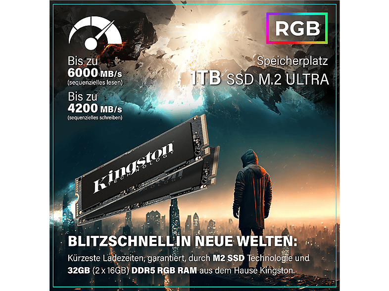 PC Gaming - Greed MK5 AMD, AMD Ryzen 5 9600X, 32 GB RAM, 1 TB SSD, GeForce RTX™ 5070, Windows 11 Pro, Negro