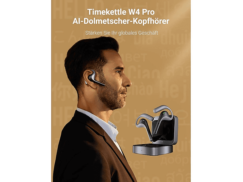 Auriculares True Wireless - Timekettle W4 Pro IA, Intraurales, Negro