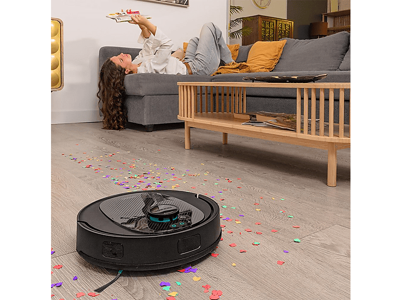 Robot aspirador - Cecotec Conga 7690 Immortal Max, 45 W, Potencia de succión 5000 kPa, Depósito 500 ml, Autonomía 120 min, negro