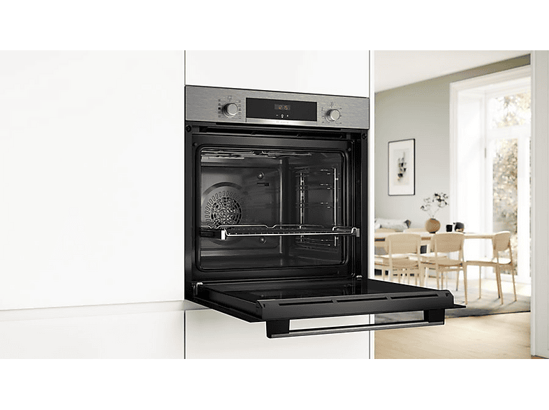 Horno a vapor - Bosch HQA514ES3, Hidrolítica, 71 l, 594 mm, Grey