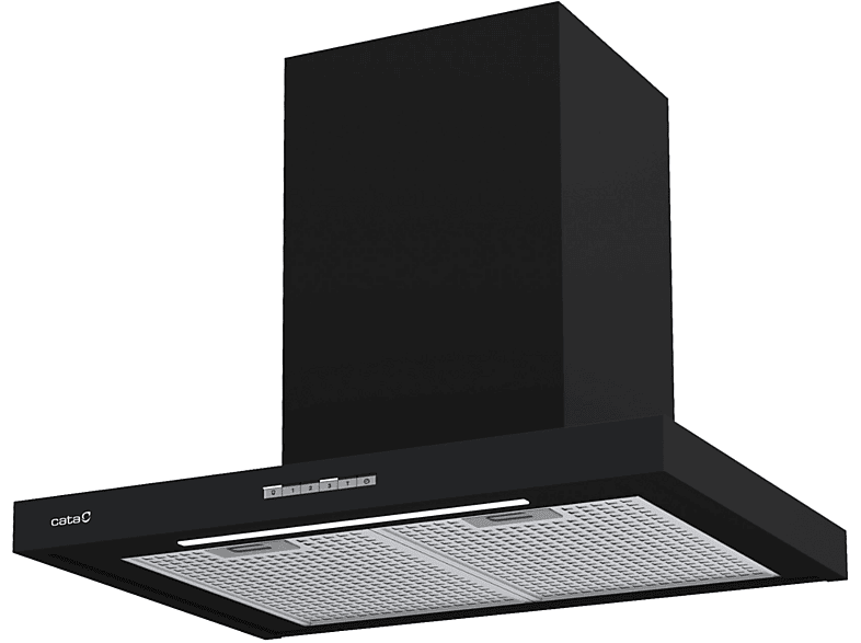 Campana decorativa - Cata SYGMA 7010 BK, 4 velocidades, 802 m³/h, 70 cm, Negro