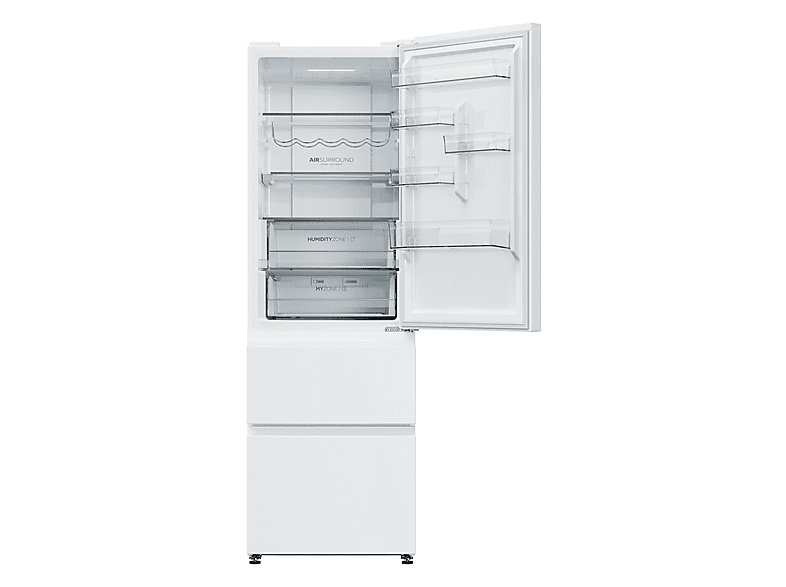 Frigorífico combi - Haier HTW5618ENPW, No Frost, Altura 1850 mm, Capacidad 360 l, Blanco