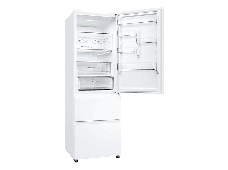 Frigorífico combi - Haier HTW5618ENPW, No Frost, Altura 1850 mm, Capacidad 360 l, Blanco