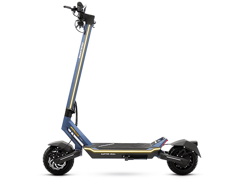 Patinete eléctrico - Smartgyro RAPTOR DUAL EVO LR Homologado DGT, Pot. máx. 1000 W, Carga máx. 140 kg, 75 km autonomía, 20,000 mAh, Azul