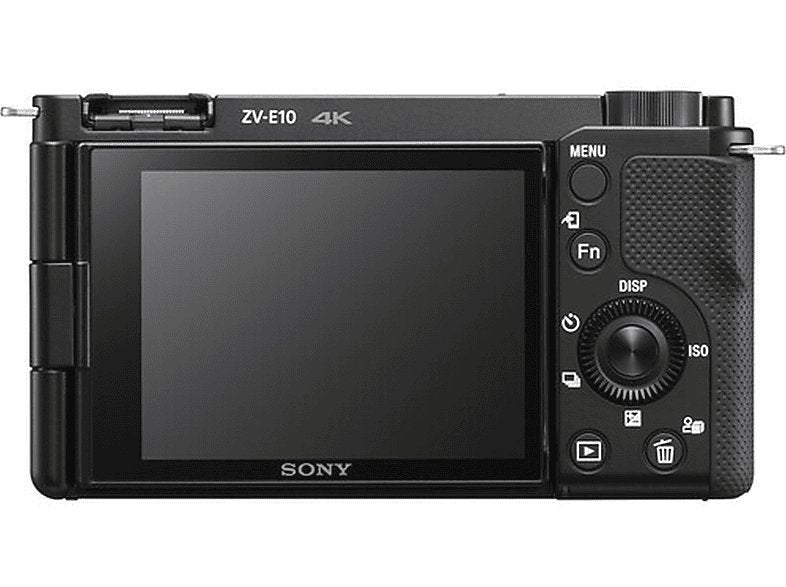 Cámara EVIL - Sony ZV-E10, 24.2 MP, APS-C, Vídeo 4K, 11 fps, Pantalla giratoria, Sólo Cuerpo, Negro