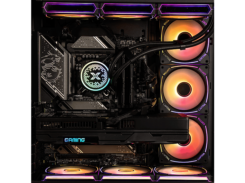 PC gaming - Captiva Highend Gaming R90-367, AMD Ryzen 9 9950X3D, 16 Núcleos, 64 GB RAM, 4 TB SSD, GeForce RTX™ 5080, Windows 11 Home, Negro