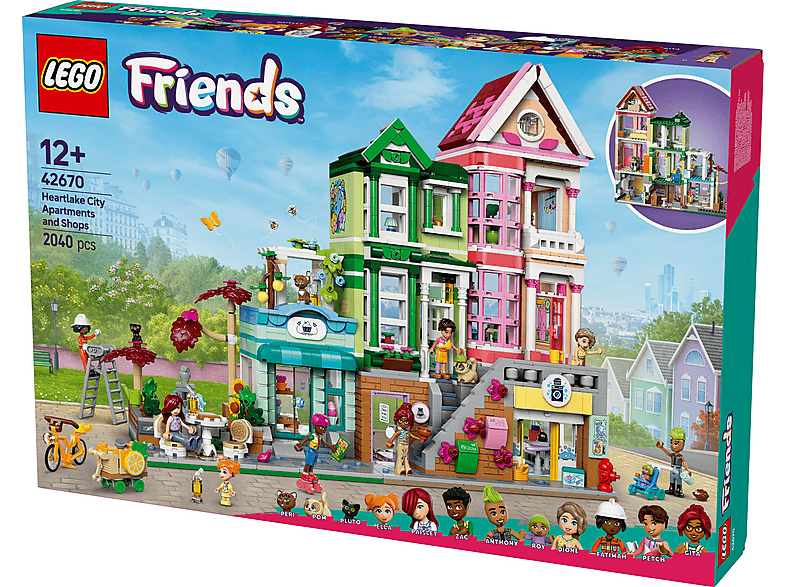 Juego de construcción - LEGO Friends Apartamentos y Tiendas: Juguetes con Mini Muñecos y Gatos para Niñas 42670, edad recomendada: 12 año(s), 1 piezas