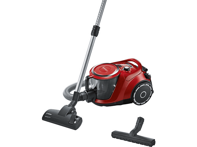 Aspirador sin bolsa - Bosch Serie 6 BGC41Q69, 600 W, Potencia de succión 600 W, Depósito 2,4 l, Rojo