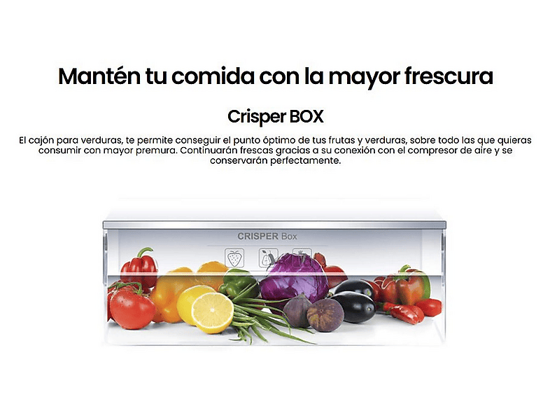 Frigorifico dos puertas - Infiniton FG-A145I, Ciclico, Altura 143 cm, Capacidad 200 l, Inox