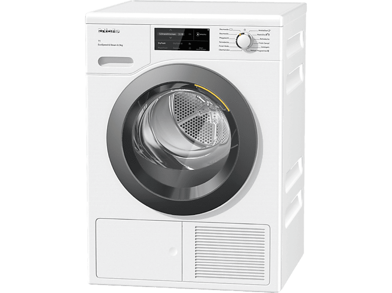 Secadora bomba de calor - Miele TWL780WP EcoSpeed & Steam, 9 kg, 20 Programas, Motor ProfiEco, Blanco