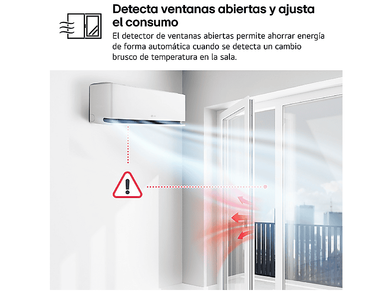 Aire acondicionado Split 1 x 1 - LG MAGNA09MX.SET, 2150 fg/h, Función Inverter, Blanco