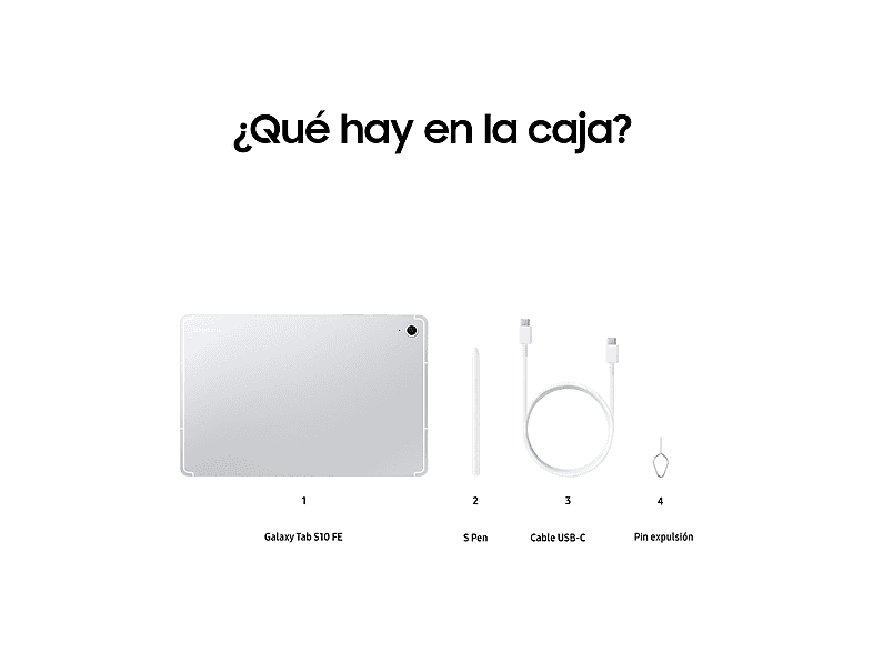 Tablet - Samsung GALAXY TAB S10 FE 10.9 WUXGA 12RAM/256GB/WIFI/SILV, Plata, 12 GB RAM, Exynos 1580, Tablet Android