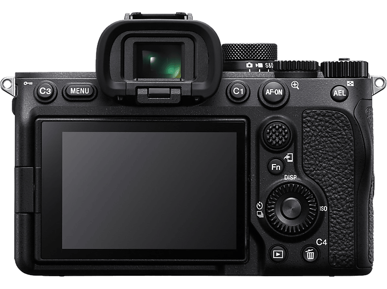 Cámara EVIL - Sony Alpha 7 IV Mark IV, BIONZ XR, Eye AF (IA), CMOS Exmor R, 33 MP, 10 bits, 4k 60p, Wi-Fi, Negro