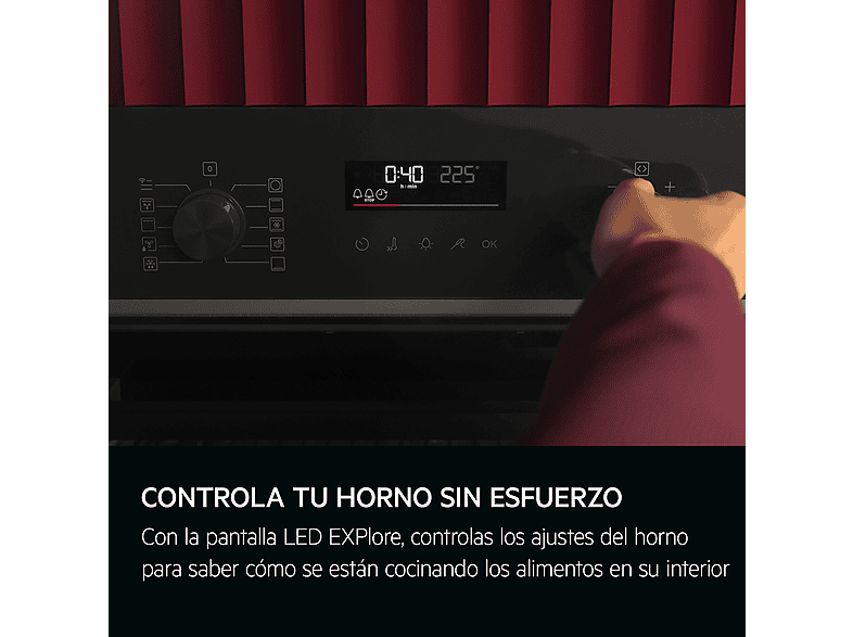 Horno a vapor - AEG Serie 5000 V5PBA521AB, Integrable, Pirolítico, 71 l, 595 mm, Negro