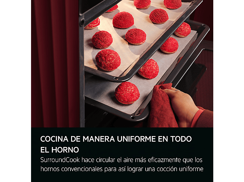 Horno a vapor - AEG Serie 5000 V5PBA521AB, Integrable, Pirolítico, 71 l, 595 mm, Negro