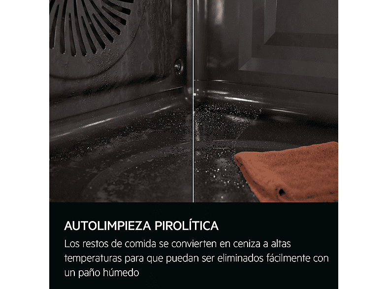 Horno a vapor - AEG Serie 5000 V5PBA521AB, Integrable, Pirolítico, 71 l, 595 mm, Negro