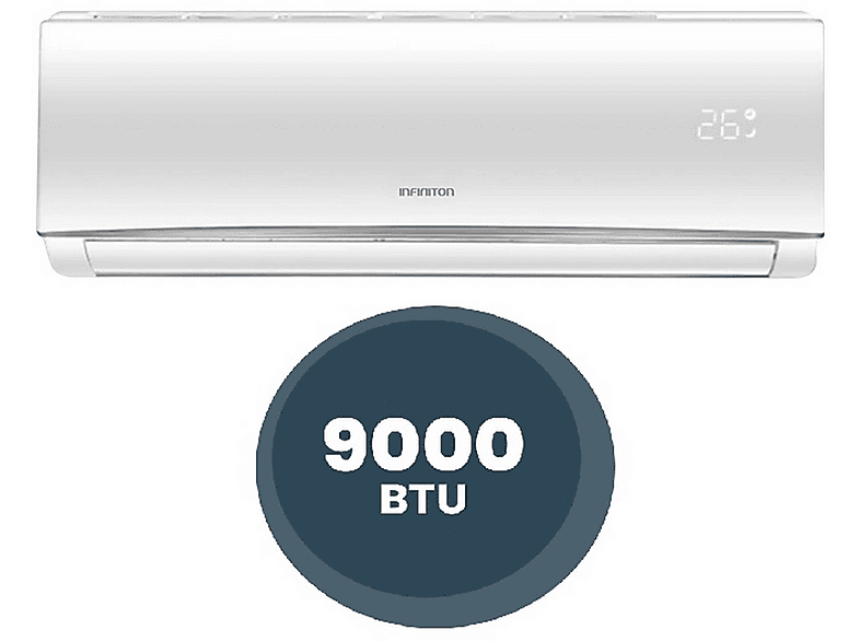 Aire acondicionado Split 1x1 - Infiniton SPTSE09A2, 9000 fg/h, Función Inverter, Blanco