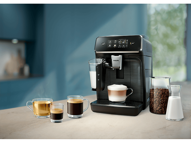 Máquina espresso - Philips EP2339/40, 15 bar, 1500,0 W, 0,26 l, 2 tazas, Negro, Acero inoxidable