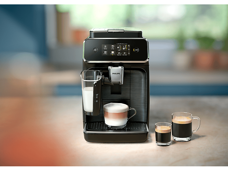 Máquina espresso - Philips EP2339/40, 15 bar, 1500,0 W, 0,26 l, 2 tazas, Negro, Acero inoxidable