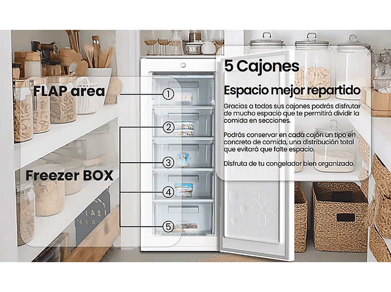 Congelador vertical - Infiniton CV-A125B, 140 l, 125,9 cm, Blanco