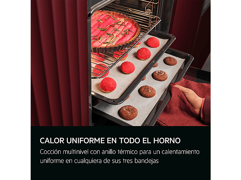 Horno a vapor - AEG Serie 7000 TR7PB73FSB, display color, WiFi, sonda térmica, Integrado + Libre instalación, Pirolítico, 72 l, 59,6 cm, Negro