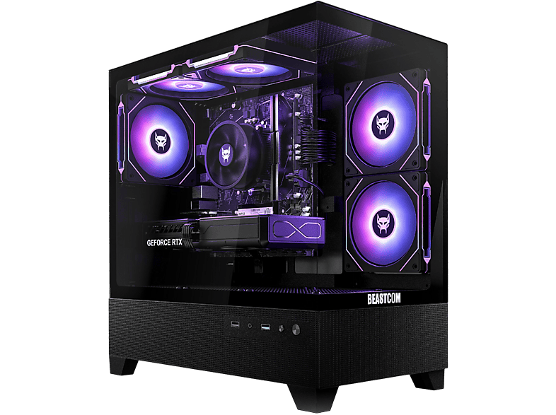 PC Gaming - Beastcom Q5 Pro Gaming, AMD Ryzen™ 7 8700F, 16 GB RAM, 1 TB SSD, GeForce RTX™ 5070, Windows 11 Home, Negro