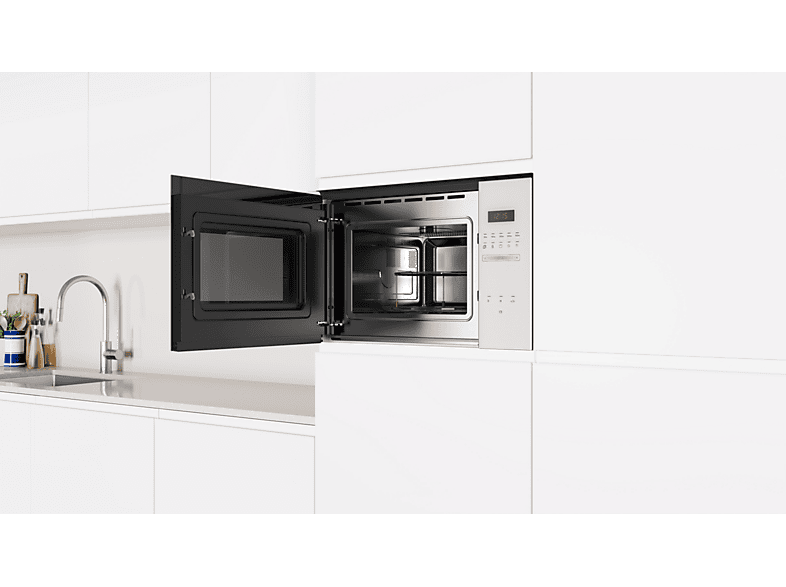 Microondas integrable - Balay 3CG5175B2, Serie cristal, 900 W, 5 niveles, 25 l, Limpieza Hidrolítica, Control deslizante, Blanco