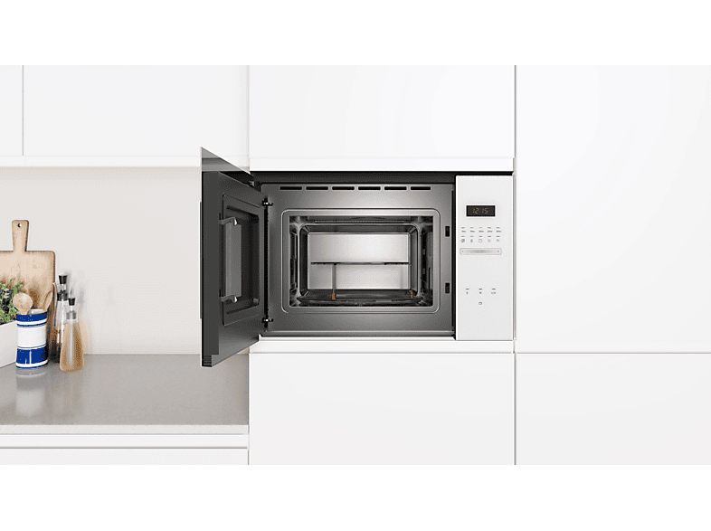 Microondas integrable - Balay 3CG5175B2, Serie cristal, 900 W, 5 niveles, 25 l, Limpieza Hidrolítica, Control deslizante, Blanco