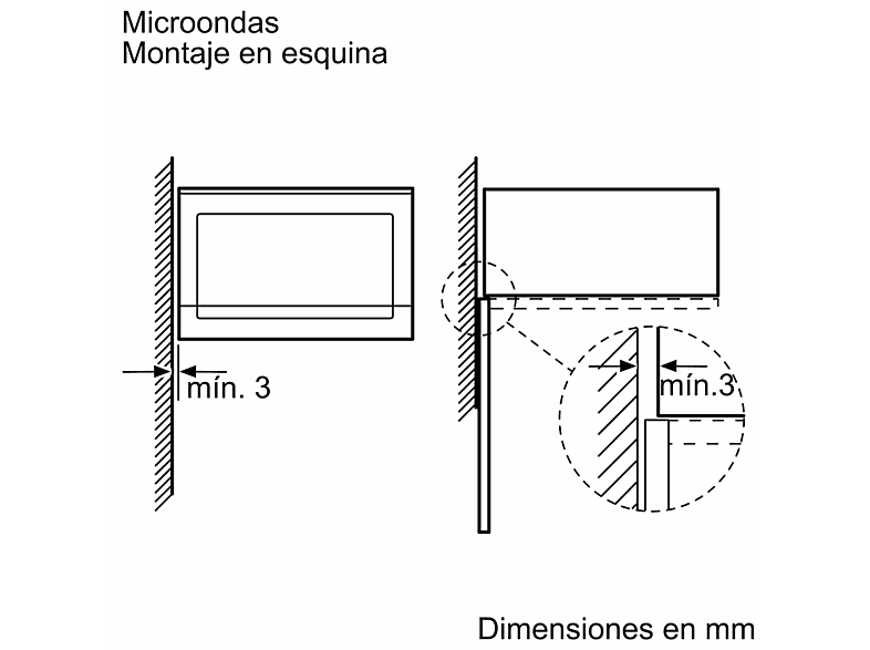Microondas integrable - Balay 3CG5172N2, 800 W, 5 niveles, 20 l, Negro