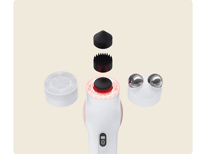 Masajeador facial - Therabody TheraFace PRO, Para Cara, Terapia de luz LED, Microcorriente, Limpieza Profunda, Blanco