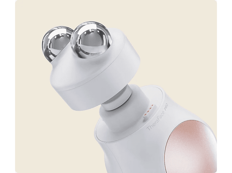 Masajeador facial - Therabody TheraFace PRO, Para Cara, Terapia de luz LED, Microcorriente, Limpieza Profunda, Blanco