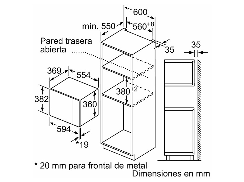Microondas integrable - Balay 3CG5175N2, Serie cristal, 900 W, 5 niveles, 25 l, Limpieza Hidrolítica, Control deslizante, Negro