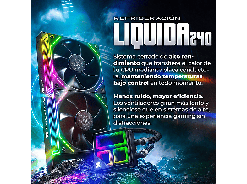 PC Gaming - PC Racing Atlas, AMD Ryzen™ 7 5800X, 16 GB RAM, 1 TB SSD, GeForce RTX™ 5060, Windows 11 Pro, Negro