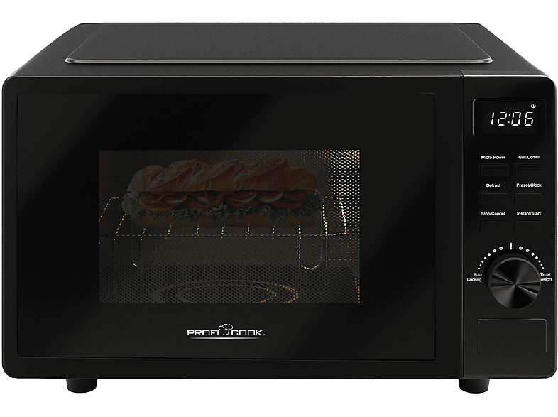 Microondas - Proficook PC-MWG 1278, 1150 W, 5 potencia, Negro