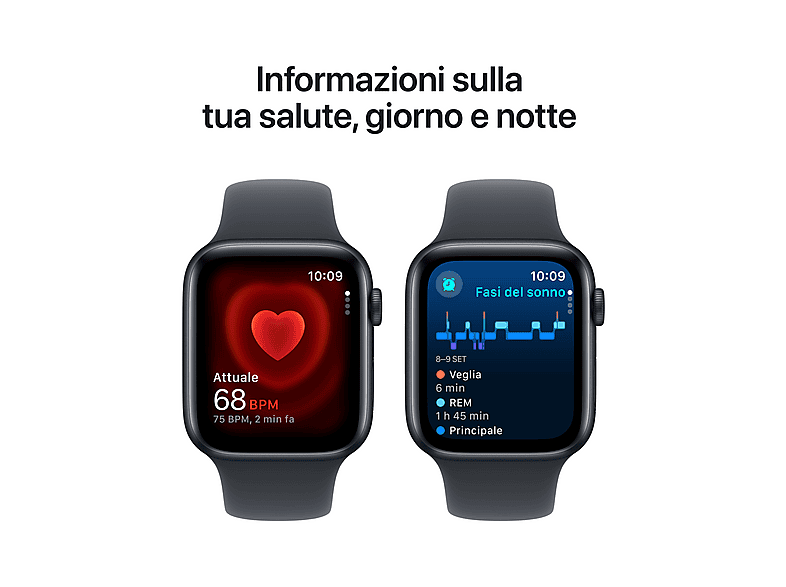 Smartwatch - Apple APPLE WATCH SE 44 MI AL MI SB ML GPS, 140 a 245 mm, Negro