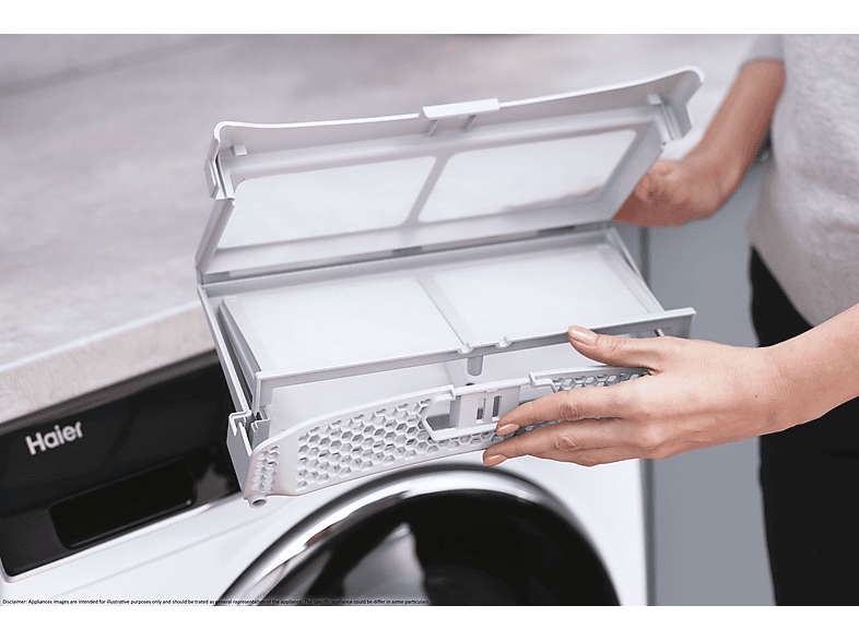 Secadora bomba de calor - Haier I-Pro Series 3 HD80-A2939, Eléctrico, 8 kg, 15 programas, Blanco