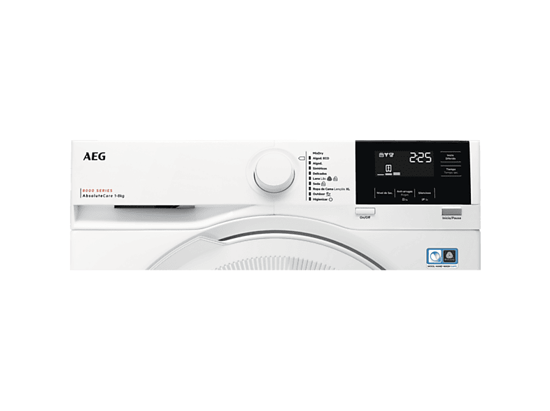 Secadora bomba de calor - AEG TR818A2OB, SensiDry, 8 kg, 10 programas, Blanco