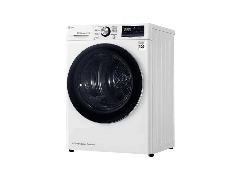 Secadora bomba de calor - LG RC80V9AV2W, Eléctrico, 13 programas, White