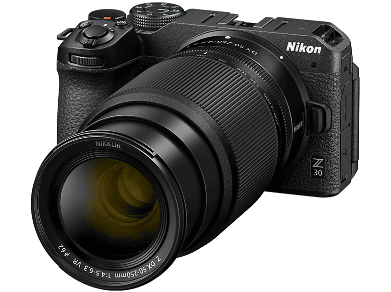 Cámara EVIL - Nikon Z 30 +16-50 f/3,5-6,3 VR, 20.9 MP, Wi-Fi, Vídeo 4K, DX, 2.95 ", Negro