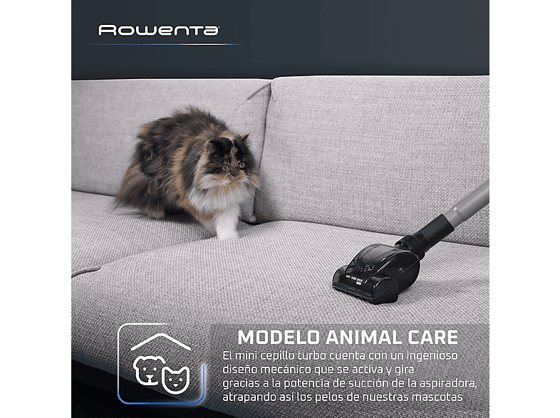 Aspirador con bolsa - Rowenta Green Force RO6189, 400 W, 4.5 L, Motor Effitech® bajo consumo, Filtrado HEPA, Radio 12 m, ECO, Especial Mascotas, Negro