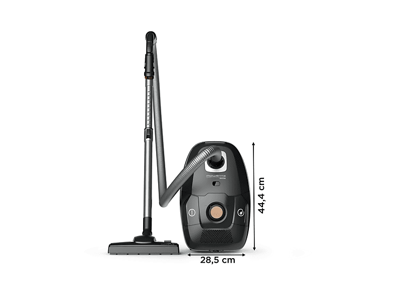 Aspirador con bolsa - Rowenta Green Force RO6189, 400 W, 4.5 L, Motor Effitech® bajo consumo, Filtrado HEPA, Radio 12 m, ECO, Especial Mascotas, Negro