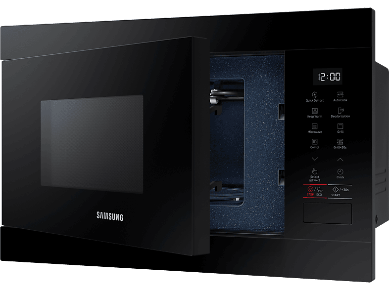 Microondas integrable - Samsung MG22M8254AK/E1, 850W, 6 niveles, Grill, 22l, Negro