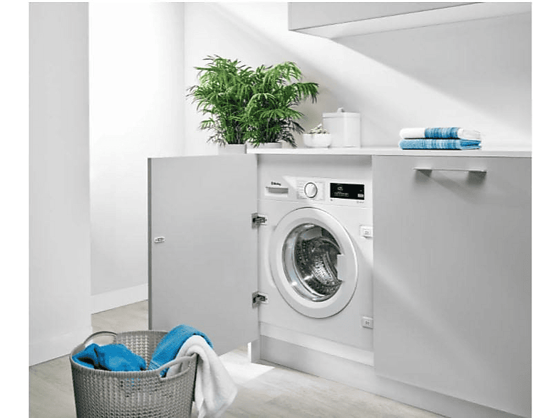 Lavadora integrable - Balay 3TI987B, 8 kg, 1400 RPM, 13 programas, Motor Extra Silencio, Pausa + carga, Blanco