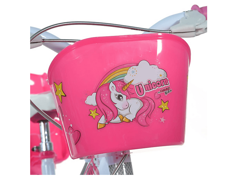 Bicicletas para niños - Dino Bikes 144R-UN, Acero, Rosa, Blanco