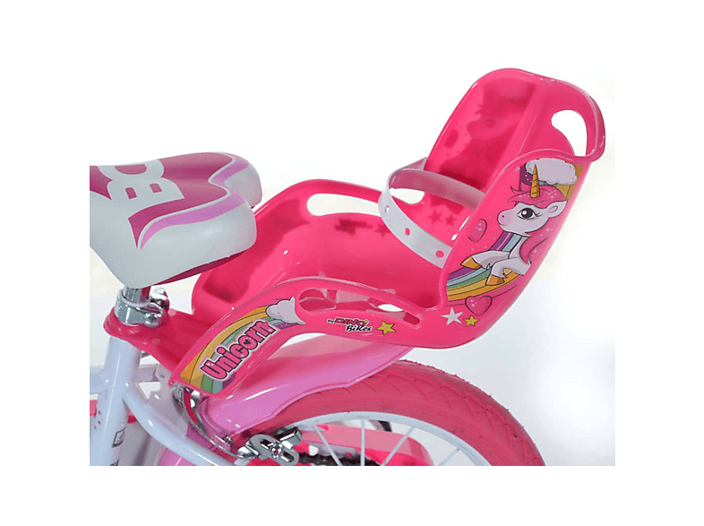 Bicicletas para niños - Dino Bikes 144R-UN, Acero, Rosa, Blanco