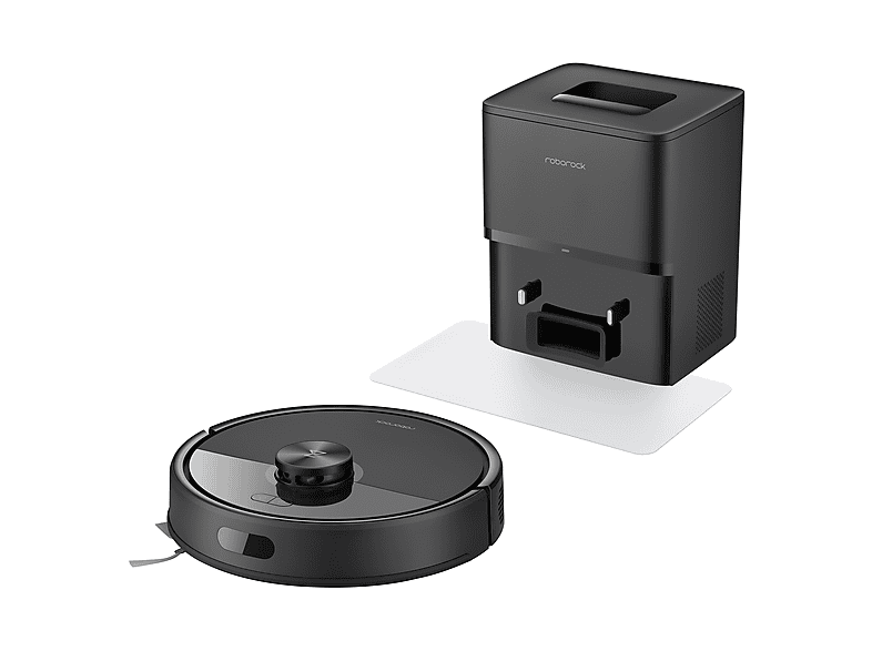 Robot friegasuelos - Roborock Q7TFP52-00 Q7TF+ (TALC C PRO+) BLACK, 40 W, Potencia de succión 10 kPa, Depósito 0,2 l, Autonomía 150 min, Negro